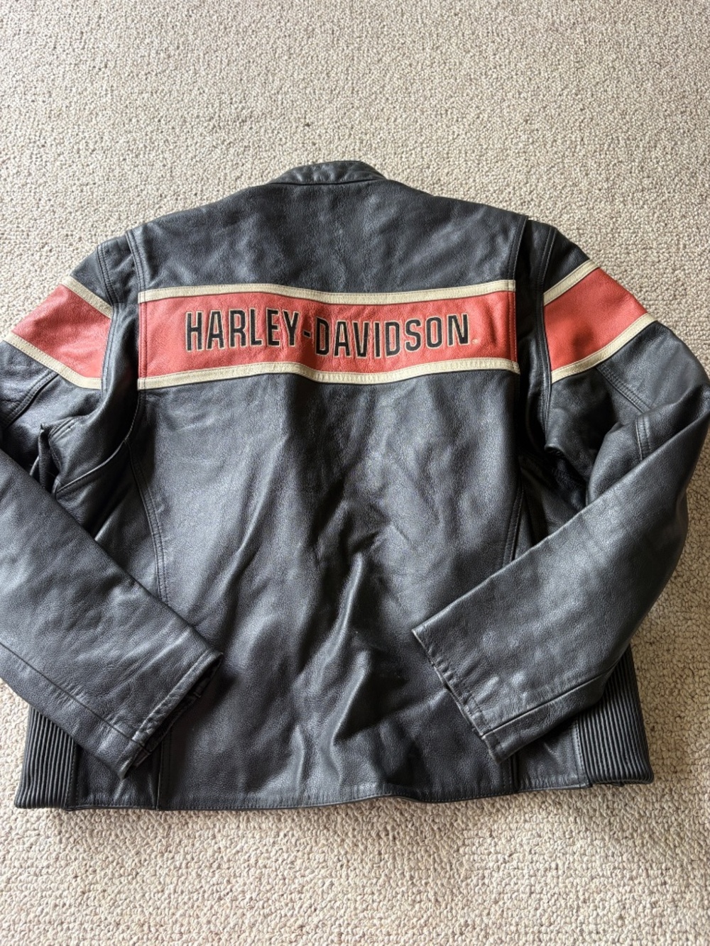 Harley Davidson Victory Lane Leather Jacket XL | #1 Logo Cafe Racer Motorcycle - Picture 10 of 14